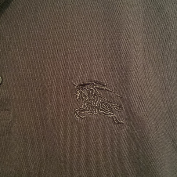 Vintage Burberry England Black Knit Polo Short Sleeve size M - Picture 2 of 10